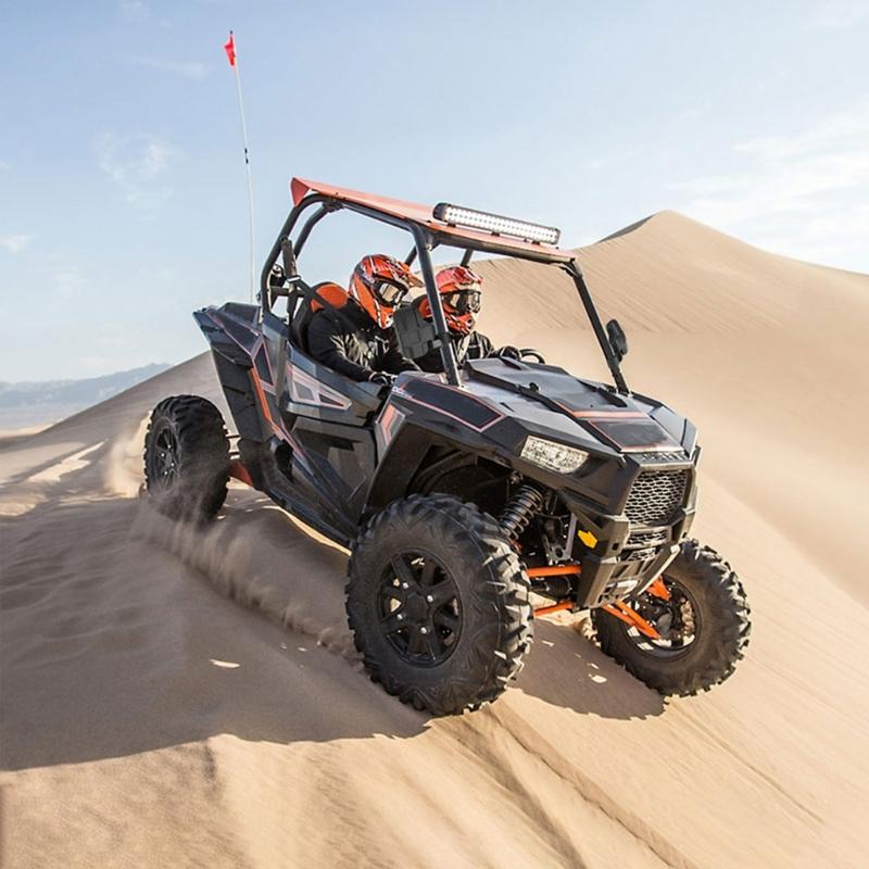 UTV Folding Side View Glass ImpactResistant Easily Install Universal Side View Glass for 1.6“-2“ Roll Bar Cage