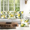 4pcs/set Lemons and Flowers Cushions Pillowcase Polyester Cushion Cover Throw Pillow Pillowcover Home Car Sofa Decor