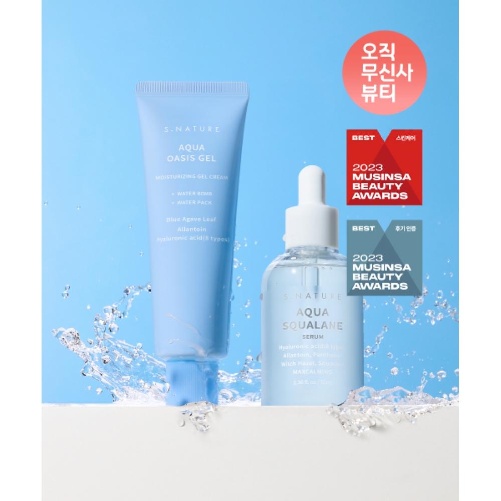 S.nature Aqua Oasis Moisture Gel Cream 80ml + Squalane Serum 70ml none