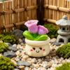 2 Pcs Miniature Dollhouse Flowers Mini Resin Potted Plant Figurine Tiny