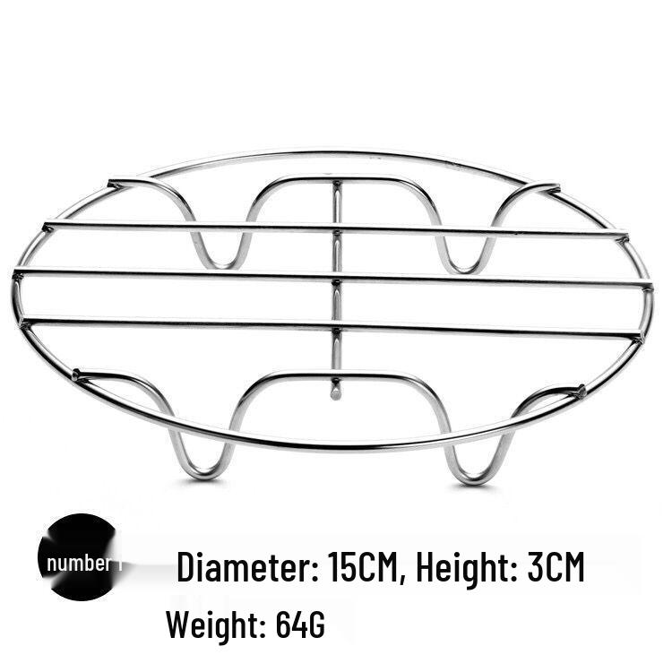 

304 Stainless Steel Multi-Functional Steamer Rack for Fish, Vegetables, Buns & Dumplings with Double Boiler Plate Diameter 15cm