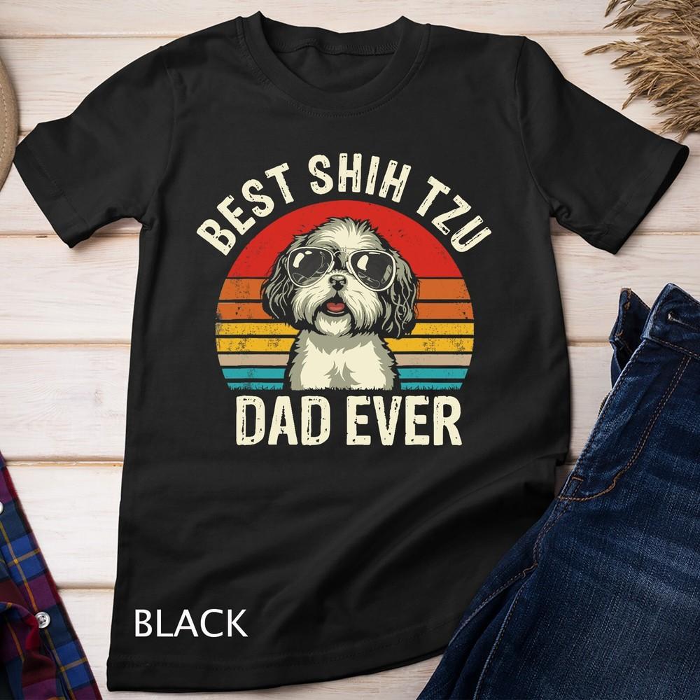

Mens Best Shih Tzu Dad Ever Father s Day Vintage Shih Tzu Dog Unisex T-shirt XL