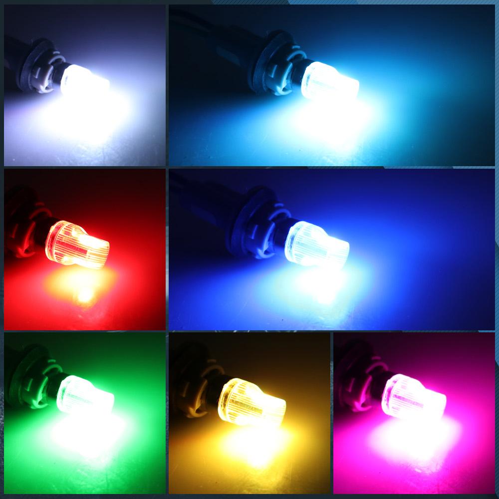 2Pcs/Set RGB LED T10 W5W Bulbs With Remote Control W5W Led 194 168 Car Reading Dome Light Car Wedge Lamp License Plate Lights Bulbs 7