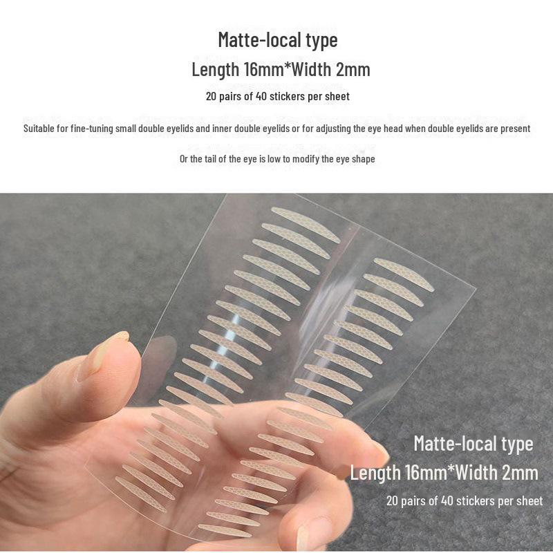 "Net Texture Transparent Double Eyelid Stickers for Beginners - Matte, Natural & Invisible"