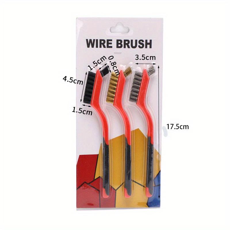 3-piece Stainless Steel Brush Set, Brass Cleaning Brush, Polishing and Rust Removal Brush, Metal Filament and Burr Removal Tools for Home Use