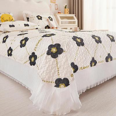 Princess Chiffon Lace Bed Cover Set Quilting Sandwich Cotton Bed Spread and Pillowcase Home Soft Breathable Bedspread 3 Pcs Set