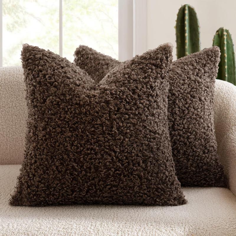 Thicken Lamb Wool Velvet Pillowcase Soft Solid Color Pillow Cover Washable Living Room Bedroom Pillow Cases