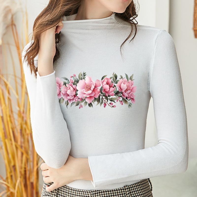 Large Flowers 28.5cm Wide, Easy To Print Iron-On Transfers, Towels, Clothing Stickers, DIY, Sweatshirts, T-Shirts, Heat-Adhesive Decals