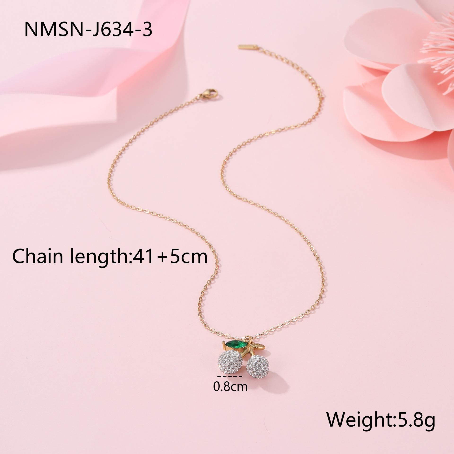 GEMCHIC Women s 18K Gold Plated Stainless Steel Cherry Pendant Necklace with Cubic Zirconia