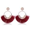 Bohemian Long Tassel Earrings for Women Big Round Circle Sector Drop Earrings Vintage Statement Jewelry Oorbellen Brinco