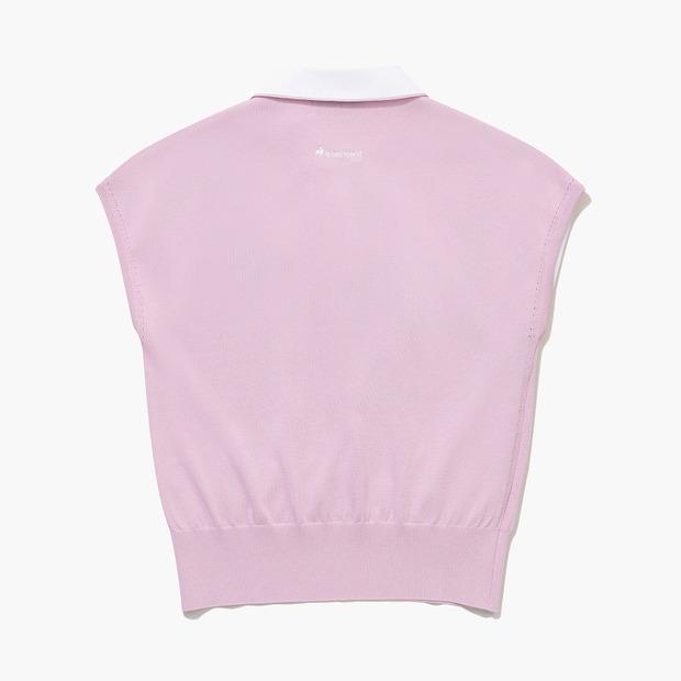 LECOQ GOLF Women'S Woven Collar Sleeveless Sweater (Gq122Lkp36)