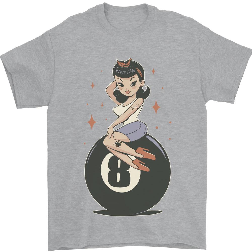 8Ball Pinup Pool Unisexs TShirt 100 Cotton