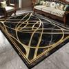Light Luxury Black Gold Carpet for Living Room Modern Washable Bedroom Decoration Lounge Rug Parlor Entrance Door Mat Cloakroom