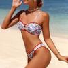 1011 European and American Split Bikini Swimsuit Print High Waist Sexy Vacation Hot Spring Bikini Women