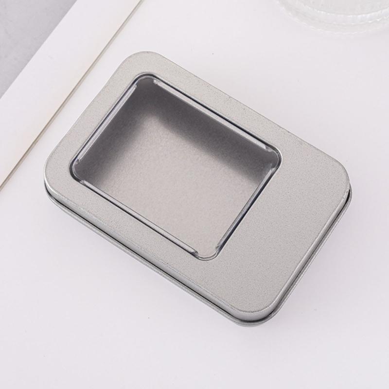 20pcs Tinplate Storage Box With Clear Top For Earrings USB Drive And Small Accessories Travel Jewelry Organizers