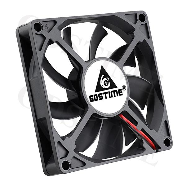 Gdstime 1 Piece DC 12V 24V 80mm x 15mm Dual Ball Bearing PC Case DC Cooling Fan 80x80x15mm 8cm 8015 Mute Radiator Cooler 2 Pin