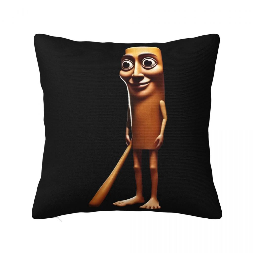 Tung Tung Tung Sahur Square Pillow Cases Italian Brainrot Meme Cushion Cover Vintage Polyester Decor Pillowcase for Living Room