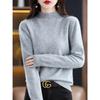 Autumn Winter Sweater Women Half High Neck Long Sleeve Top Loose Slim Versatile Pullover Knitwear Casual Knitted Jumper