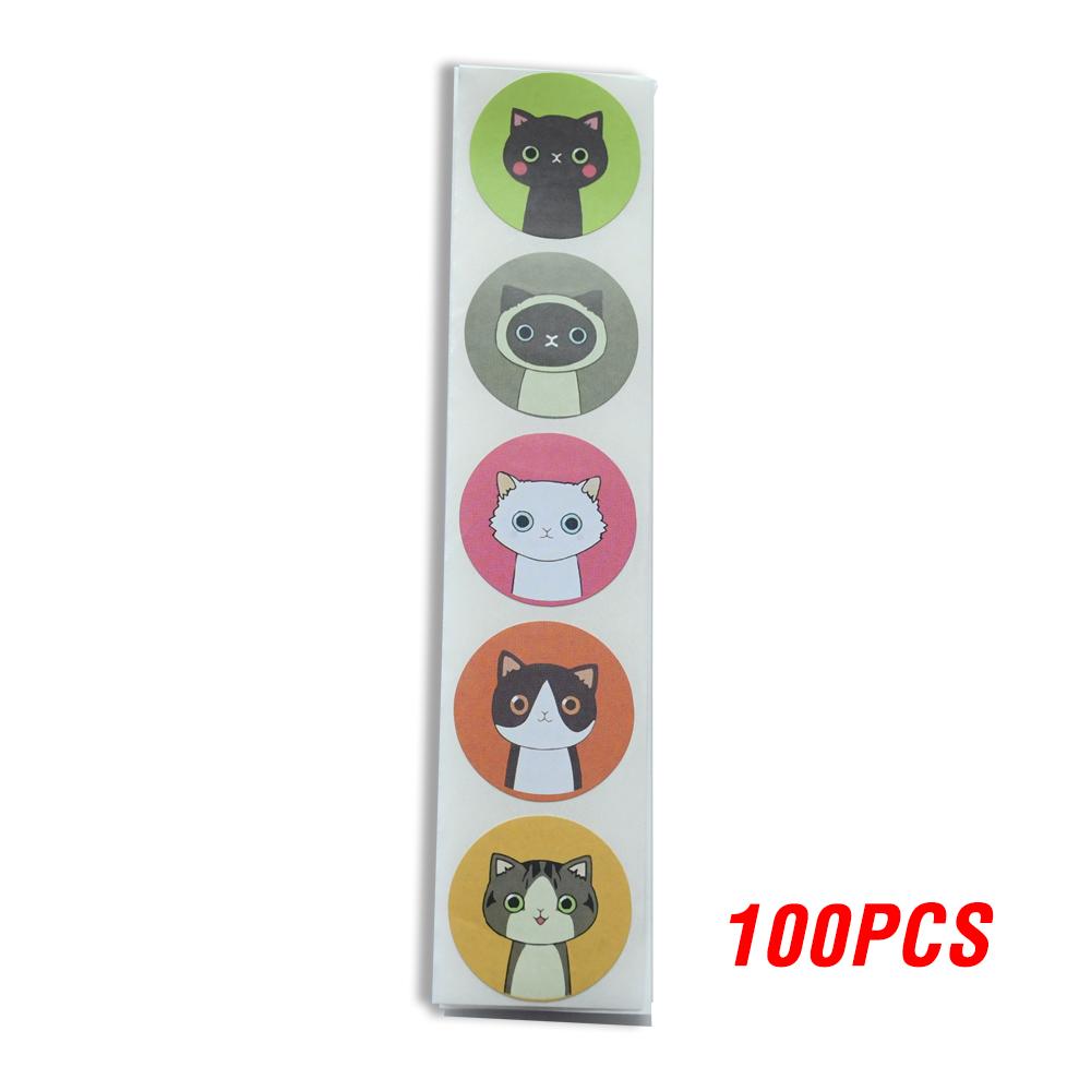 100-500Pcs/Roll Top-Grade Lovely High-Standard Cat Superior-Grade Stickers Superior-Grade For Top-Grade School First-Class Reward Premium-Quality