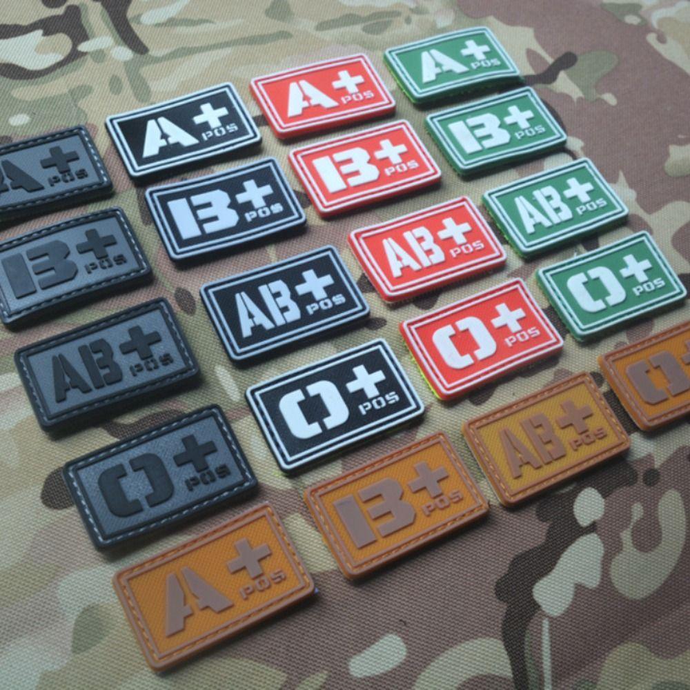 PVC Glue Stamp Blood Type Magic Sticker Embroidered Patch Emergency Armband  Helmet Decoration
