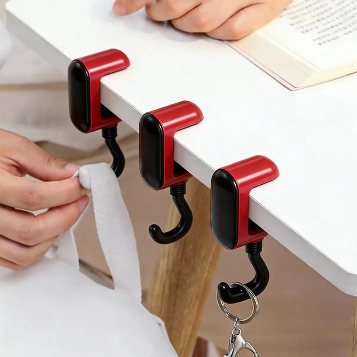 

Backpack hook, no punching, table edge hanging bag, detachable, mobile, no marks, super strong load-bearing household hook чёрный