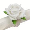 1Set (6Pcs) Champagne Rose Napkin Rings - Ideal for Valentine’s Day, Hotels, Western Restaurants, Weddings & Dinners
