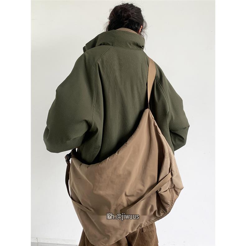 Unisex Retro Japanese Maillard Coffee Stripe Cotton Padded Winter Jacket