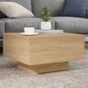 LED Coffee Table, Sonoma Oak, 55x55x31 Cm