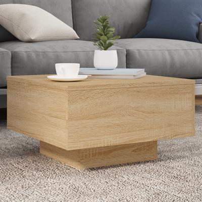 vidaXL Couchtisch Mit LED-Leuchten Sonoma-Eiche 55x55x31 Cm