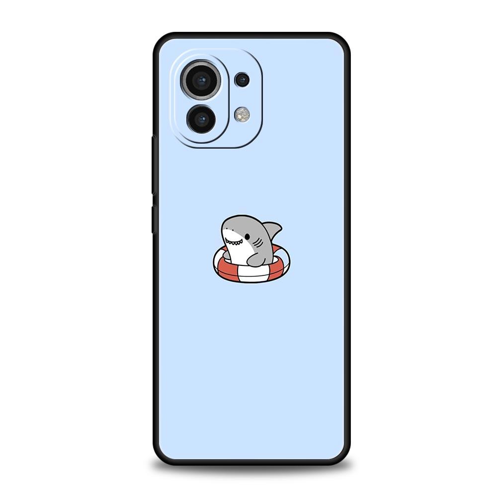 Seaside Sharks Pattern Phone Case Cover for Xiaomi Mi 17 15 14 13 12 11 Ultra 15T 14T 13T 12T 11T Pro Lite 5G Soft TPU Shell Bag