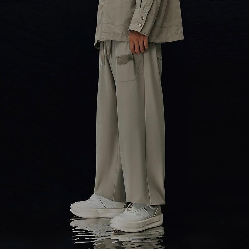 Li Ning X Jackie Chan Kung Fu Collection Knitted Sweatpants Men's Muted Grass Moderate Cuffed Pants AKXT177-1