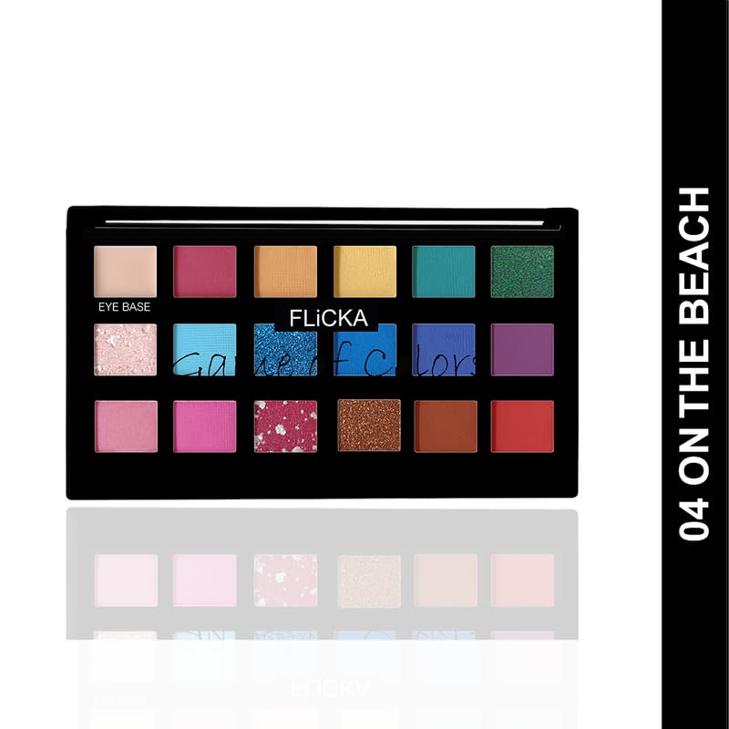 FLiCKA Game Of Colors Makeup Eyeshadow Palette| Matte & Shimmery Finish, Smudge Proof, Crease Proof & Smear Proof| Highly Pigmented & Easy To Blend,