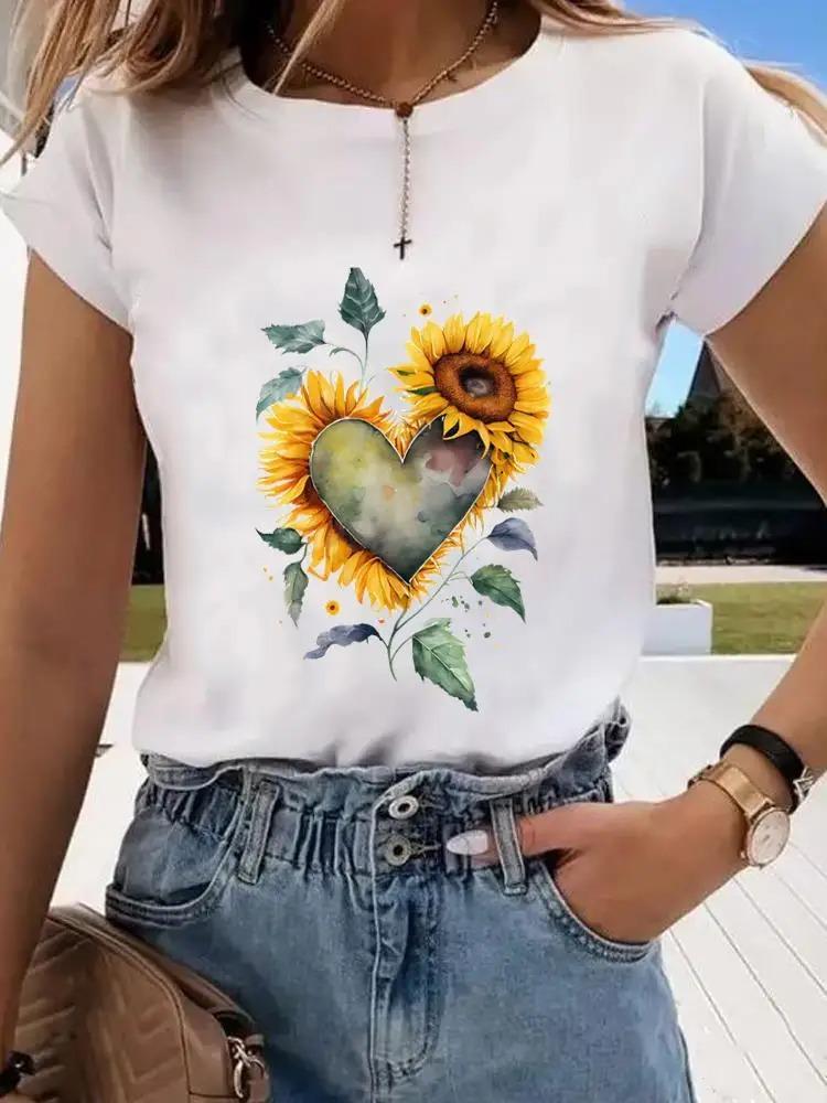 

Beautiful Flower Print Women TShirts Casual Breathable Soft Short Sleeve Tops Loose Comfortable Street FeUnisex Clothes Pink T Sh S