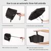Automatic Three-Fold Sun and Rain Umbrella