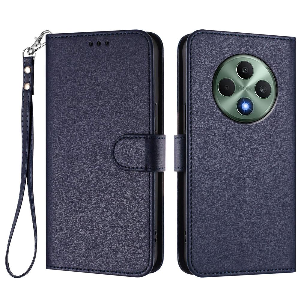 For Oppo Reno12 F 4G/Oppo Reno12 FS 5G/Oppo Reno12 F 5G Leather Case Wallet Stand Phone Cover with Wrist Strap