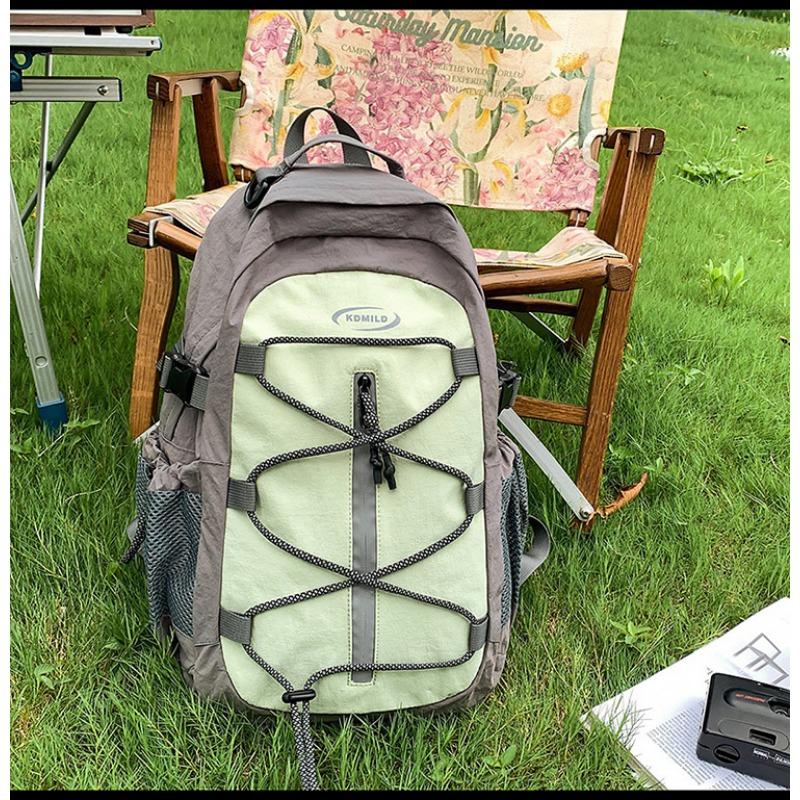 School bag new high-value fresh contrasting color splicing backpack couple lightweight mountaineering travel spring outing backpack