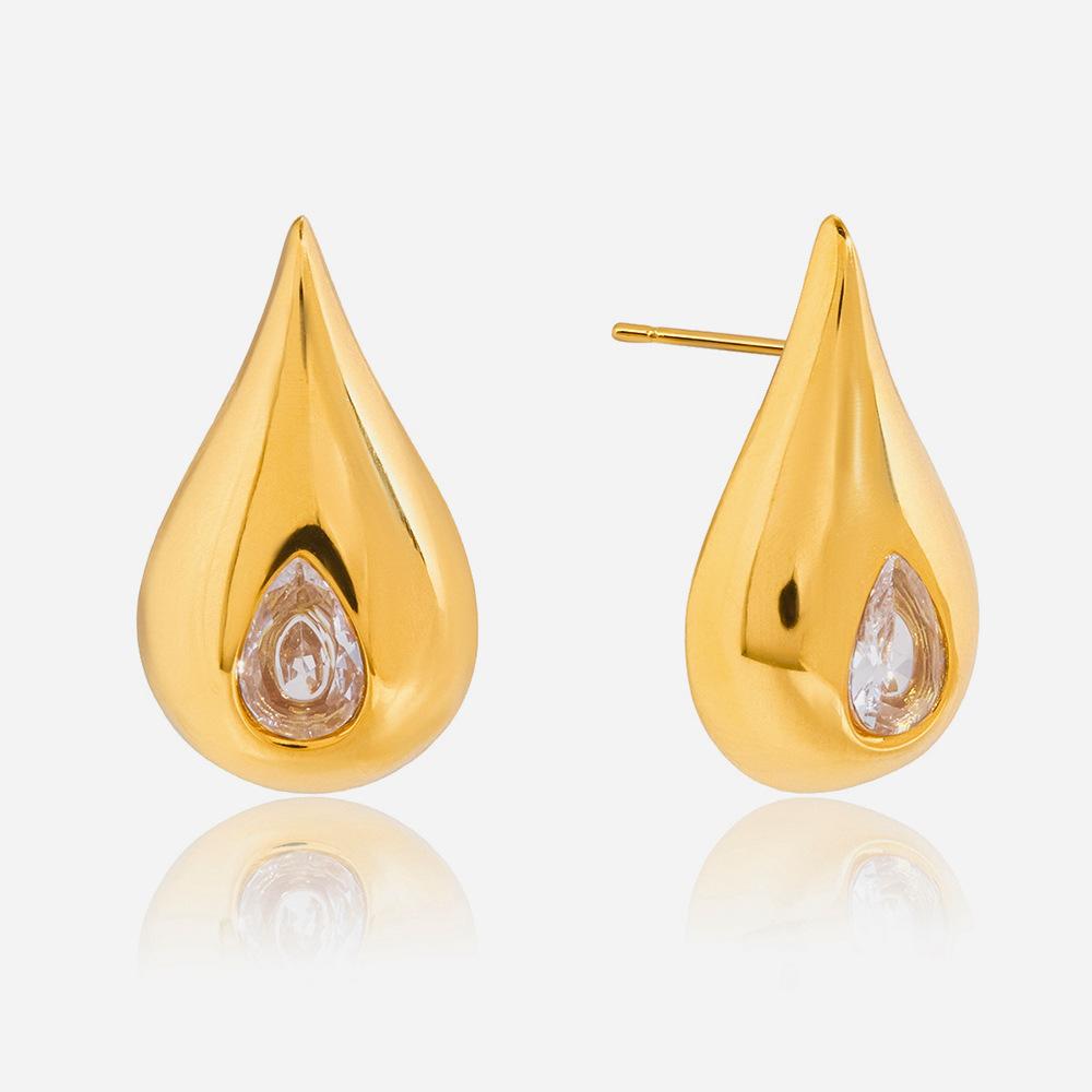 Leichter Luxus High-End Zirkon Wassertropfen Ohrringe, Ohrringe.