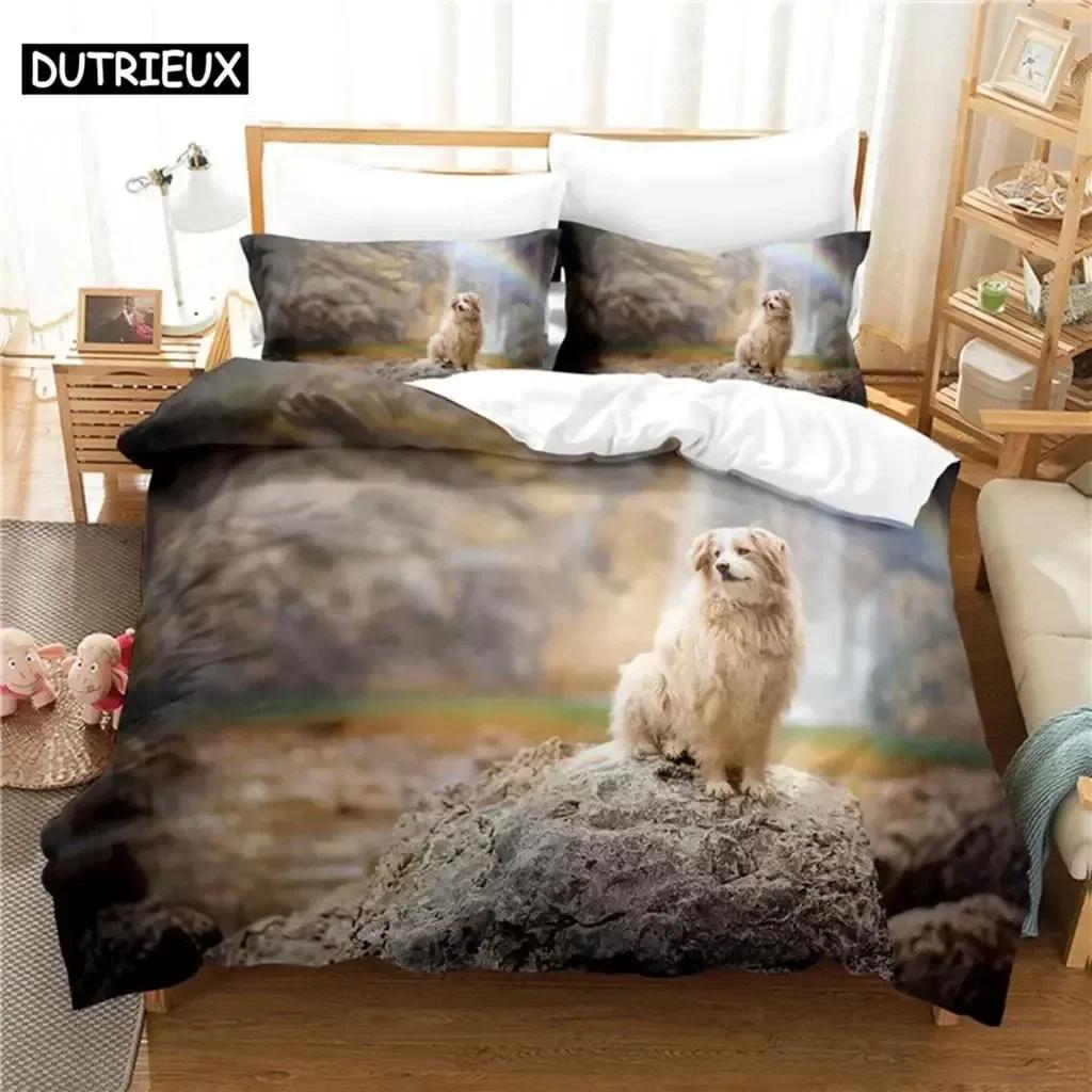 

Lovely Dog Beding Set 3D Printed Suitable for Bedrom Soft with Soft Fabric Duvet Cover Set With Pilowcases Children Kids Home Textile 100*200cm Single