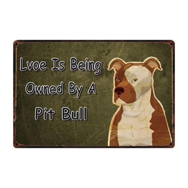 Domácí mazlíčci Pes Plechová cedule Pitbull Štěně Chihuahua Boxer Retro Kovová cedule Plechový plakát Bar Klub Domácí dekorace Nástěnné umění Železná malba