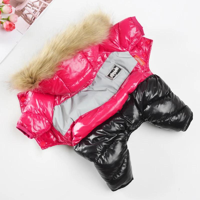 Holapet Winter Hundemäntel für kleine Hunde Warme Kleidung Haustier Wasserdichte Reflektierende Overalls Welpenjacke Mantel Chihuahua Overall