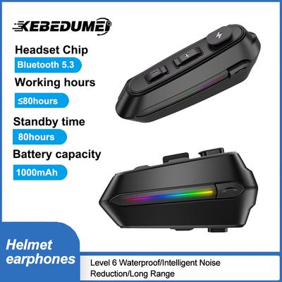 Bluetooth 5.3 Motorradhelm Headset Drahtloses Freisprech-Anruf-Telefon-Kit Wasserdichter Kopfhörer MP3-Musikplayer Lautsprecher für Moto