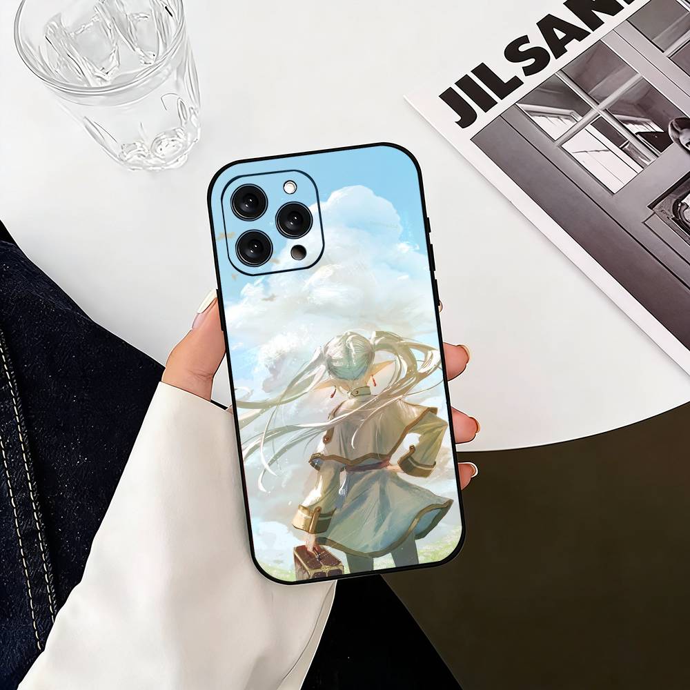 Sousou no Frieren Frieren Back View Phone Case For iPhone 17,16,15,14,13,12,11 Plus,Pro Max,XS,Soft Silicone Black Cover