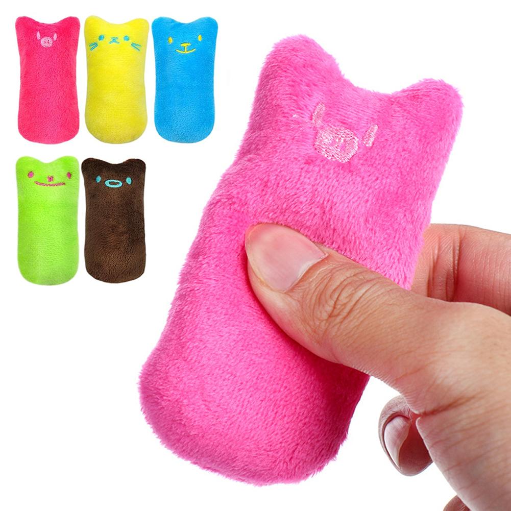Cute Cat Face Catnip Cats Toy Kitten Teeth Chewing Biting Plush Toys Cat Plush Thumb Pillow Pet Accessories