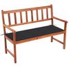 vidaXL Garden Bench with Cushion 120 cm Solid Acacia Wood