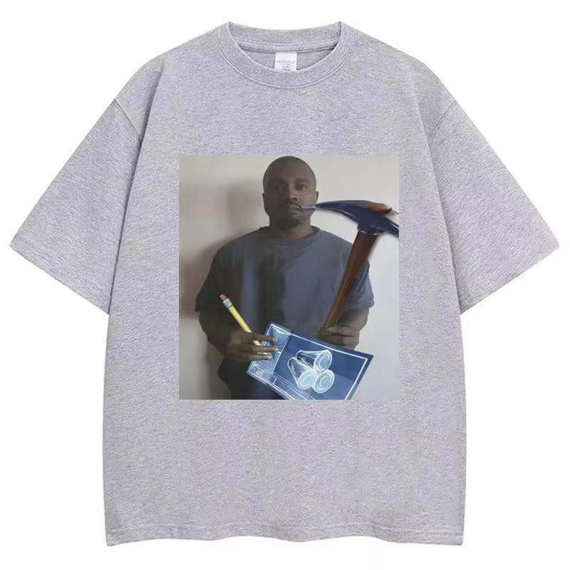 Funny Kanye West Meme Graphic T-shirt Kid's Video Game Humor T Shirt Men Women Summer Creativity Cotton Tees Streetwear Gifts
