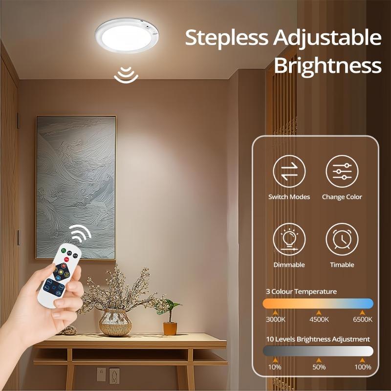 Motion Sensor Rechargeable LED Ceiling Light Round Wireless Security Light for Hallway Stairs Corridor Indoor Home Entryway