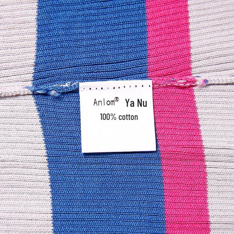 Anlom Women's Slim-Fit Striped V-Neck Knit Top