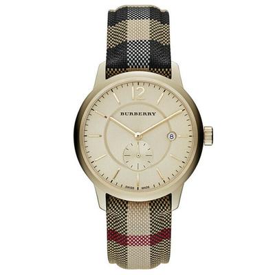 BU10001 Orologio unisex in pelle rivestita in tessuto Check