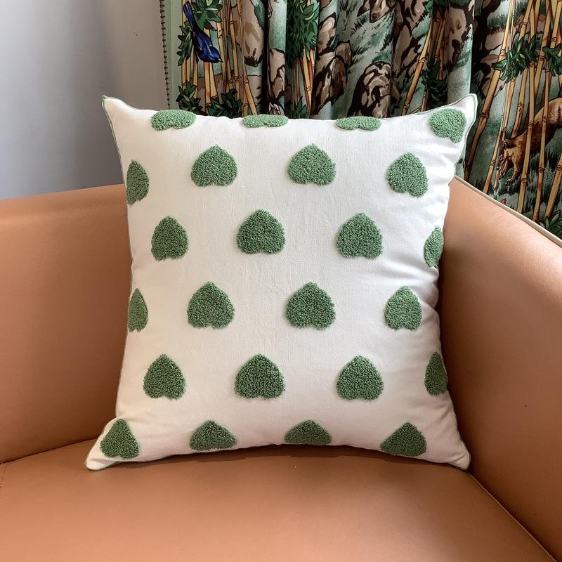 Kissenbezug mit Chenille-Stickerei: Sofa im pastoralen Heimstil, Dekokissen und Lendenstütze