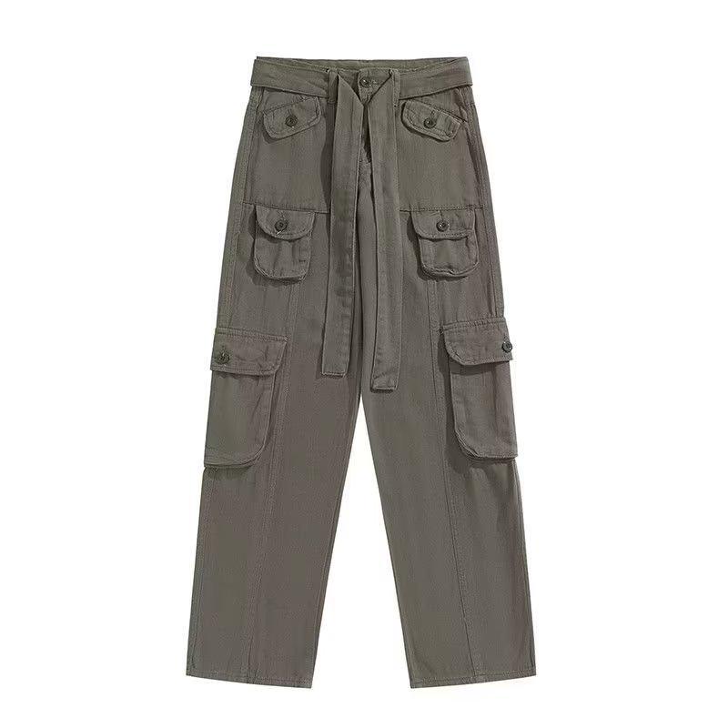 Trendy Unisex Multi-Pocket Street Overalls: Retro Loose-Fit Hip-Hop Pants